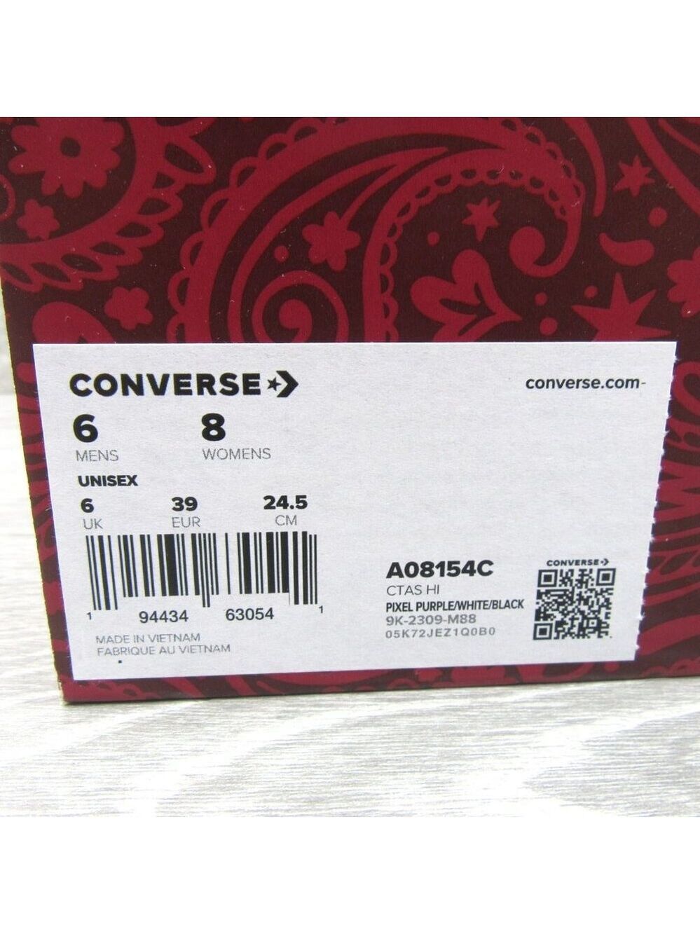 Converse x Wonka CTAS HI Women's Size 8 Pixel Purple White Sneakers NEW - Picture 14 of 14